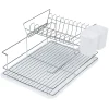 Gifi Égouttoir avec plateau et supports couverts blanc 2 niveaux Hot