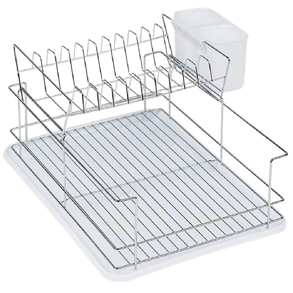 Gifi Égouttoir avec plateau et supports couverts blanc 2 niveaux Hot