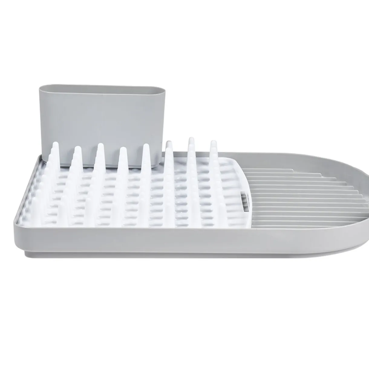 Gifi Égouttoir avec plateau picots et bac à couverts amovible gris et blanc Outlet
