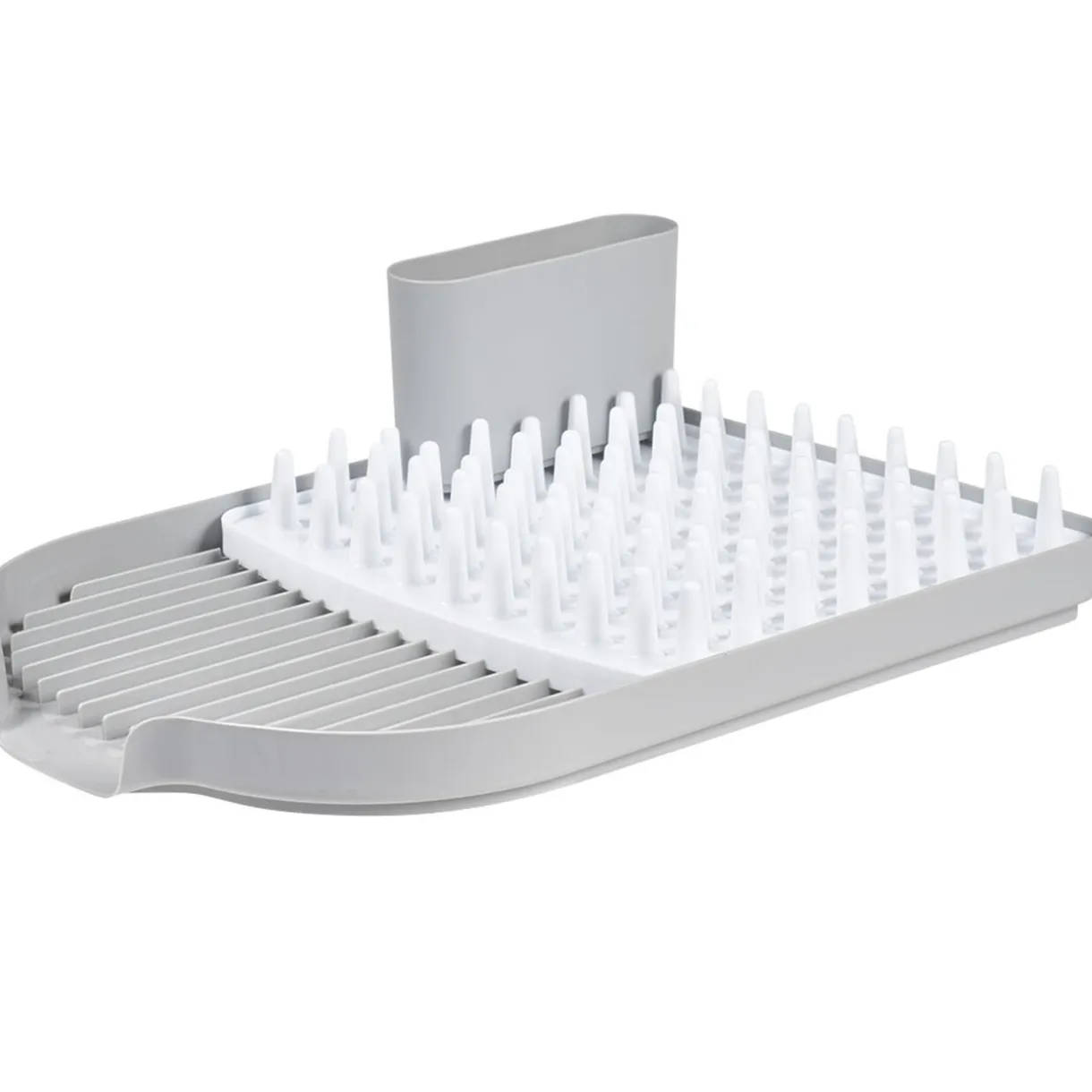Gifi Égouttoir avec plateau picots et bac à couverts amovible gris et blanc Outlet