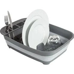 Gifi Égouttoir rétractable plastique gris 45x32,5xH5,5/12cm Discount