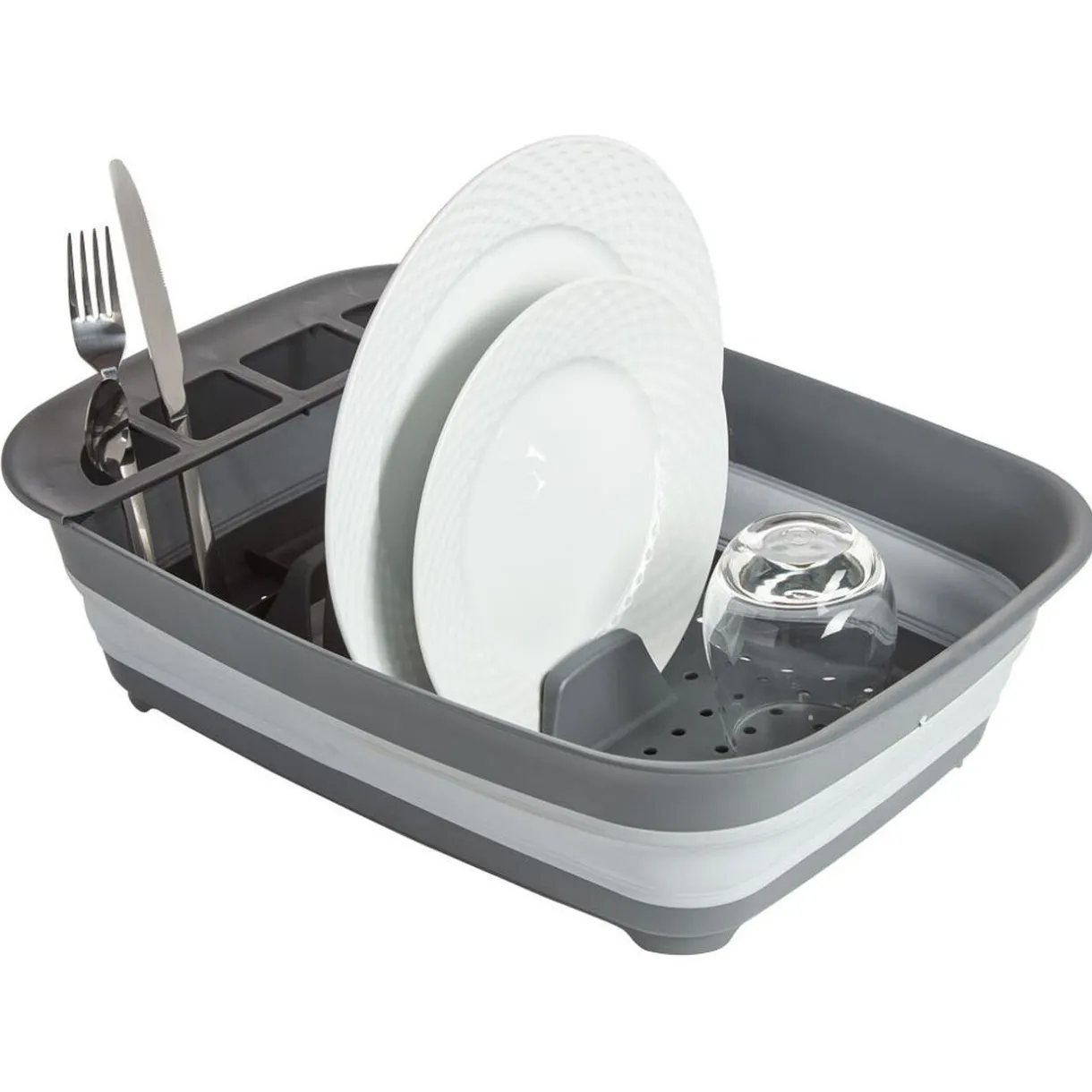 Gifi Égouttoir rétractable plastique gris 45x32,5xH5,5/12cm Discount
