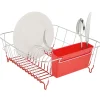 Gifi Égouttoir vaisselle base métal gris et rouge Discount