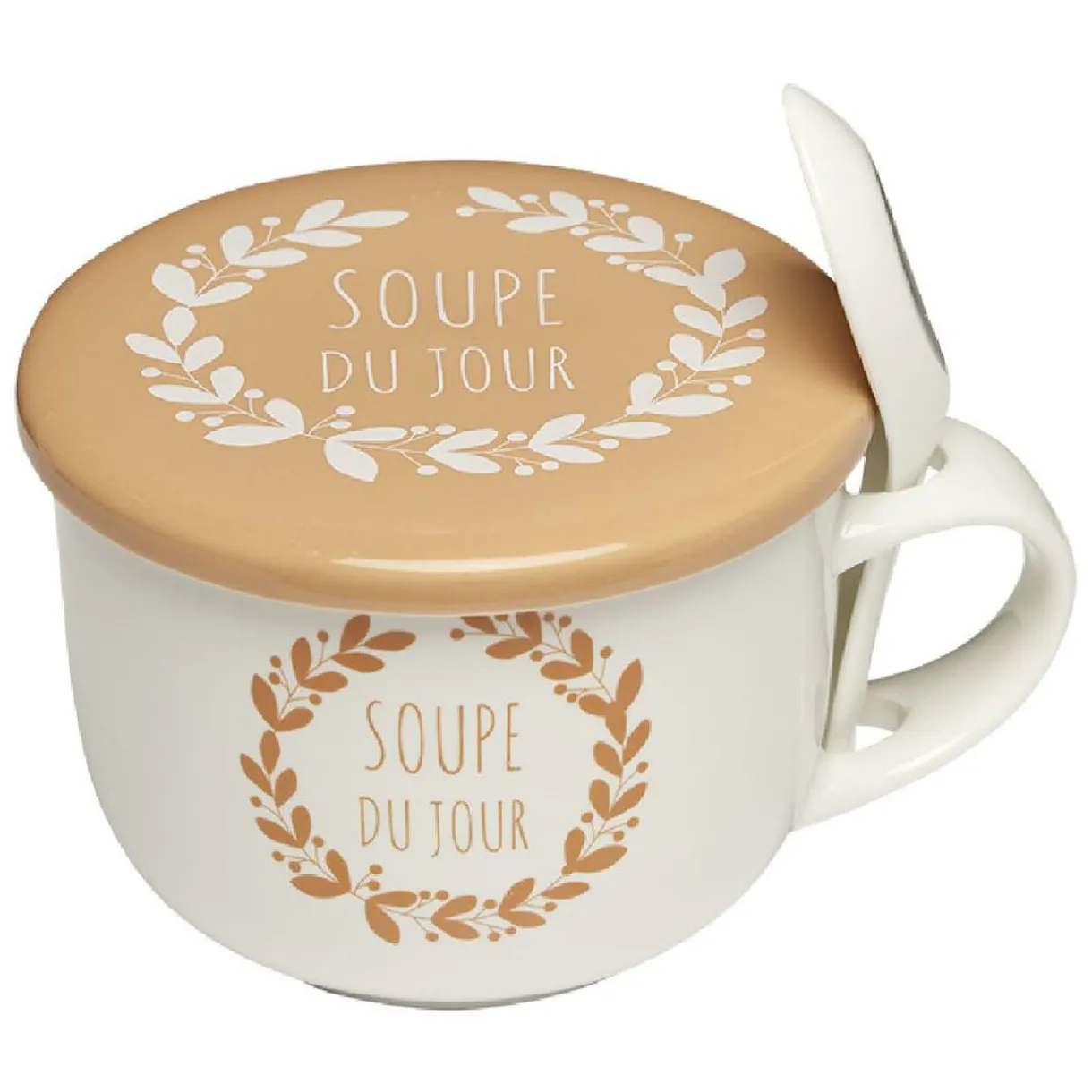 Gifi Jumbo en faïence avec couvercle et cuillère