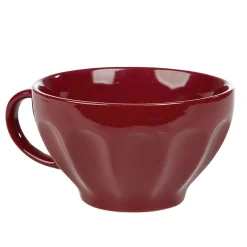 Gifi Jumbo en faïence côtelé 55 cl uni rouge