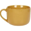 Gifi Jumbo en porcelaine 45 cl jaune moutarde rainures verticales en relief