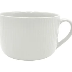 Gifi Jumbo en porcelaine 45 cl uni lin avec rainures verticales en relief