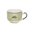 Gifi Jumbo en porcelaine vert avec inscription "Good Morning" 47 cl