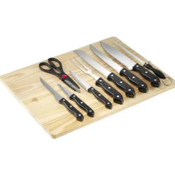 Gifi Kit de découpe avec planche en bois et 9 ustensiles Online