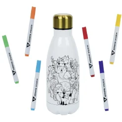 Gifi Kit gourde isotherme 350mL à colorier avec 6 marqueurs Best
