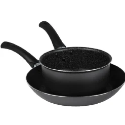 Gifi Lot 1 poêle + 1 casserole aluminium effet pierre Hot
