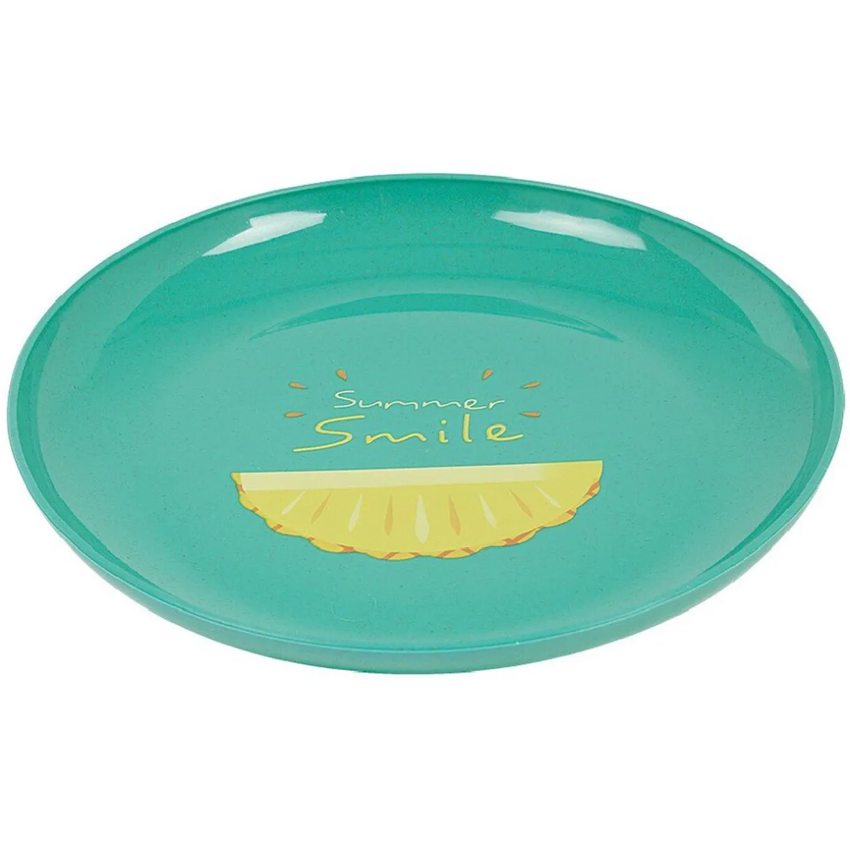 Gifi Lot de 4 assiettes à dessert bleu Ananas Summer smile