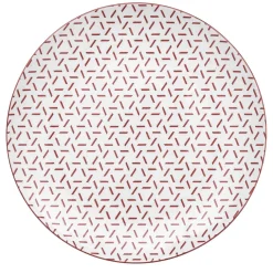 Gifi Lot de 4 assiettes à dessert porcelaine motif trait triangle multicolore Ø19cm