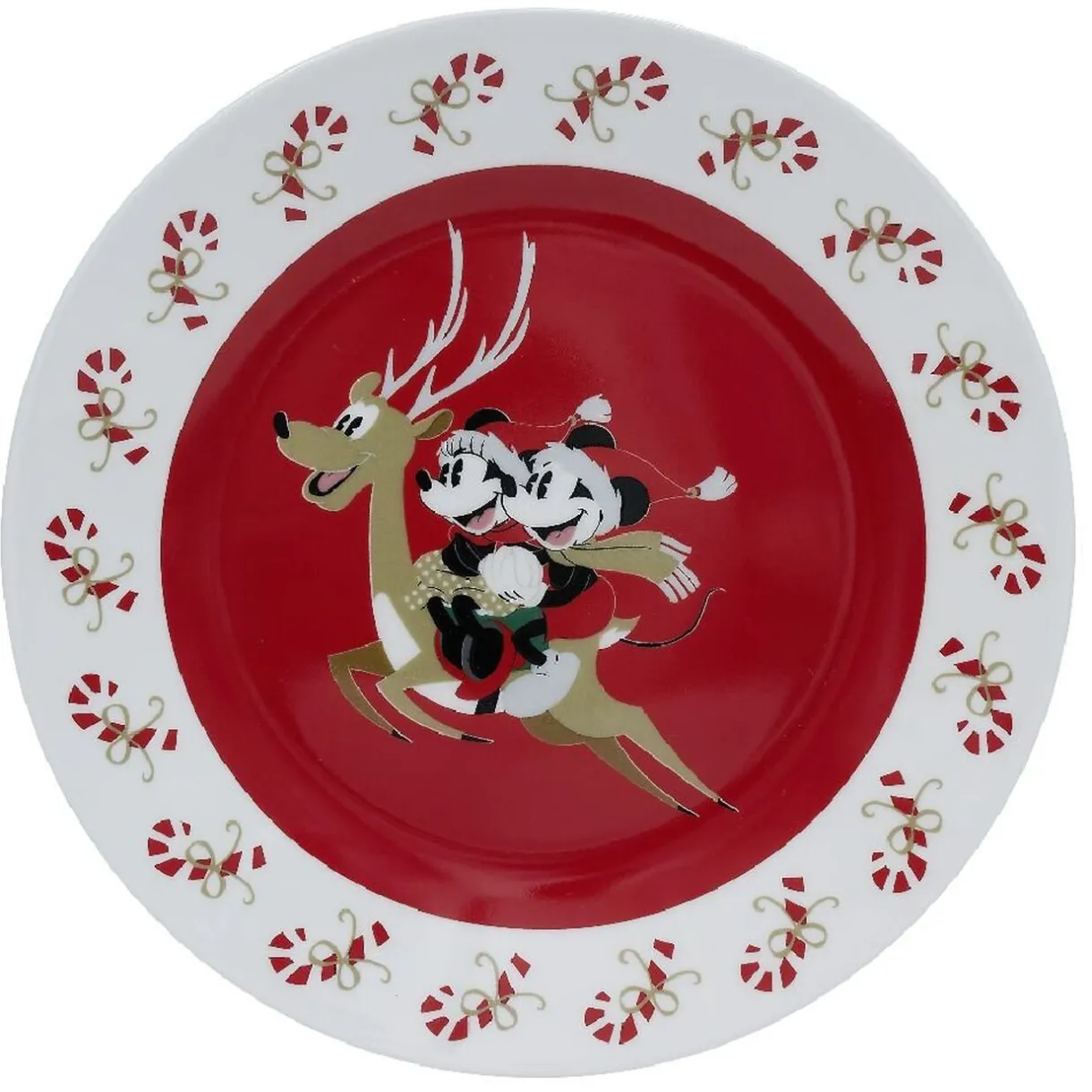 Gifi Lot de 4 assiettes dessert Disney Mickey porcelaine Ø19cm