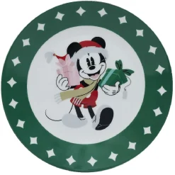 Gifi Lot de 4 assiettes dessert Disney Mickey porcelaine Ø19cm