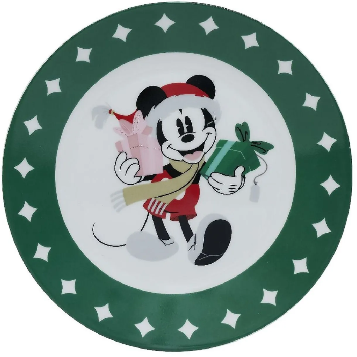 Gifi Lot de 4 assiettes dessert Disney Mickey porcelaine Ø19cm