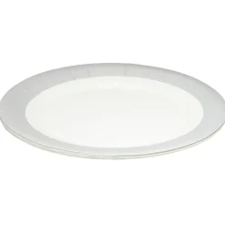 Gifi Lot de 10 assiettes en carton Ø18 cm à bord gris