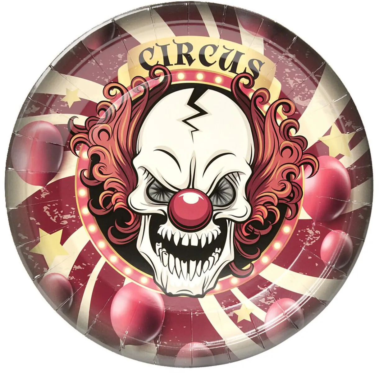 Gifi Lot de 8 assiettes en carton Ø23cm design cirque Halloween Discount