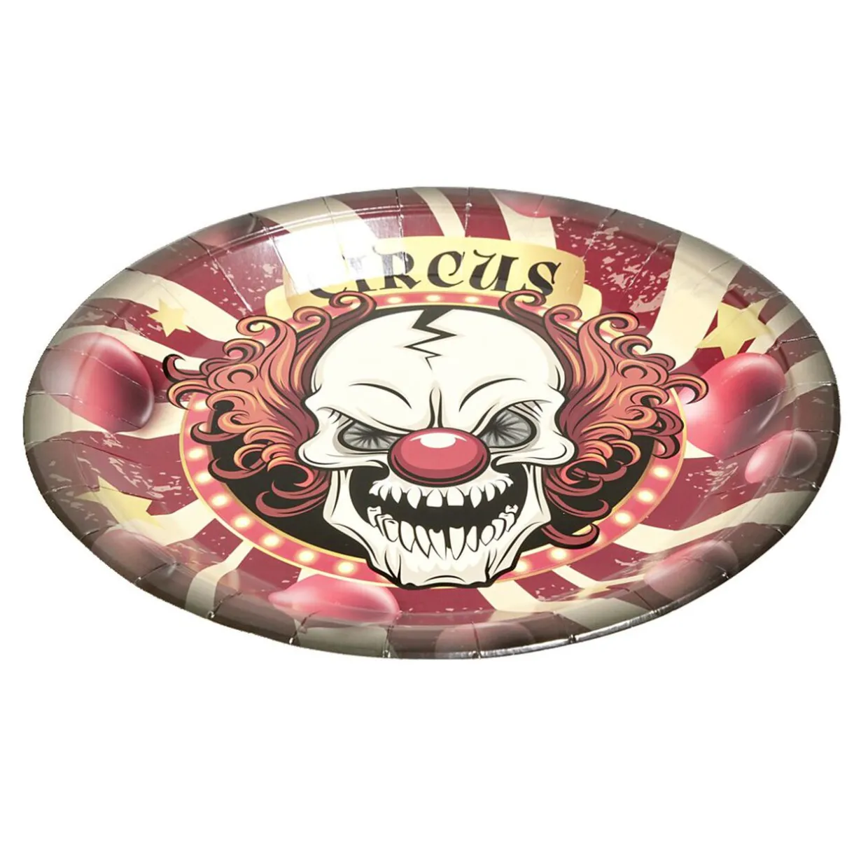 Gifi Lot de 8 assiettes en carton Ø23cm design cirque Halloween Discount