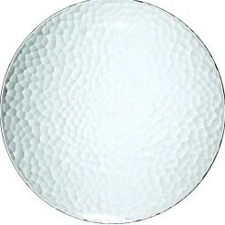 Gifi Lot de 4 assiettes plates rondes en plastique effet martelé