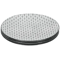 Gifi Lot de 4 assiettes plates motif géométrique en céramique
