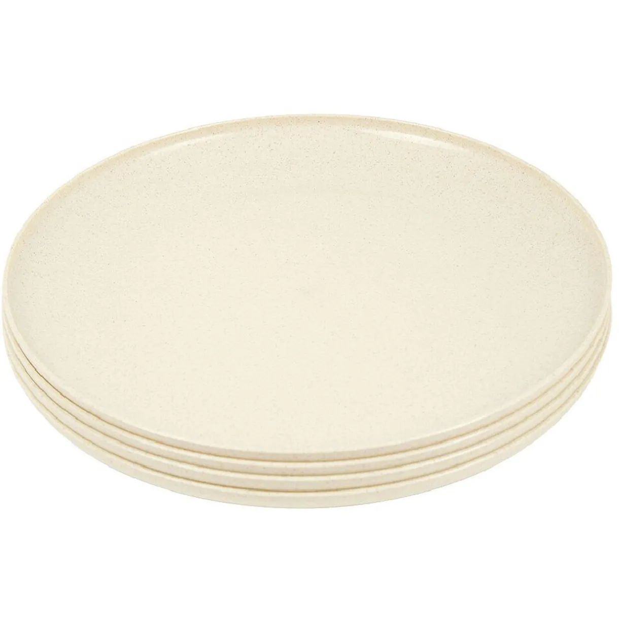 Gifi Lot de 4 assiettes plates beige