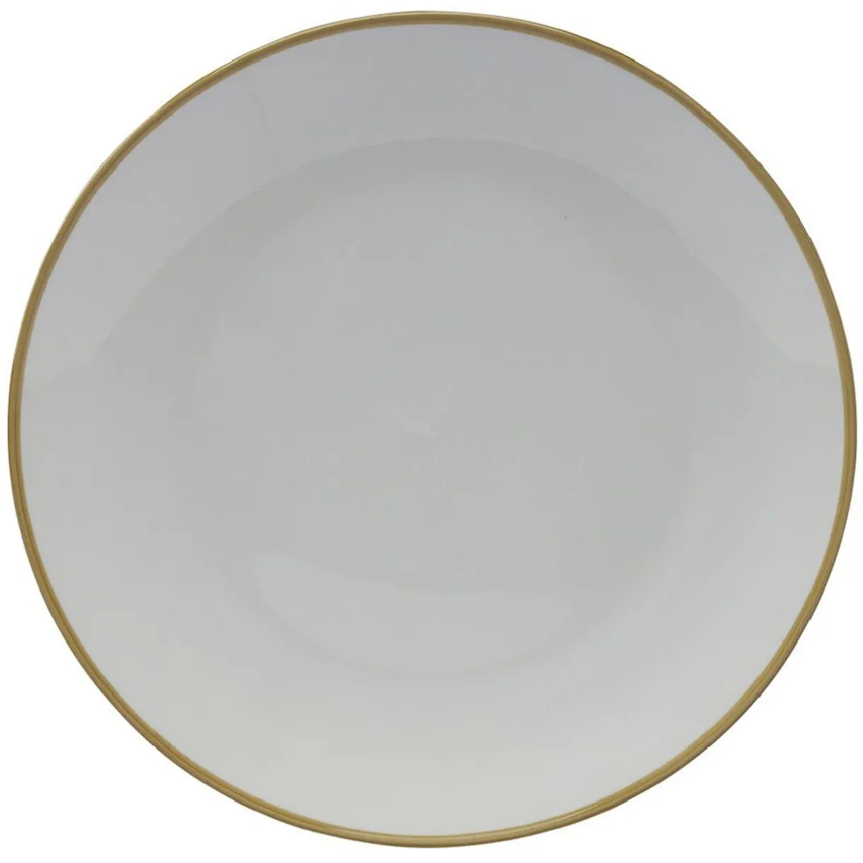 Gifi Lot de 4 assiettes plates rondes porcelaine blanche avec liseré coloré Outlet
