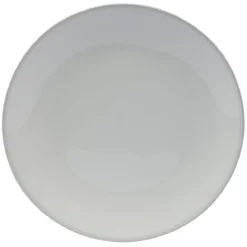 Gifi Lot de 4 assiettes plates rondes porcelaine blanche avec liseré coloré Outlet