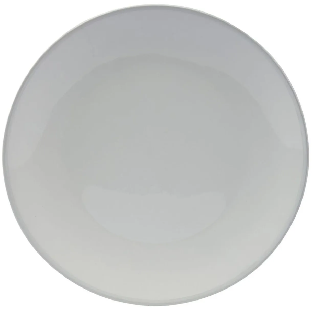 Gifi Lot de 4 assiettes plates rondes porcelaine blanche avec liseré coloré Outlet
