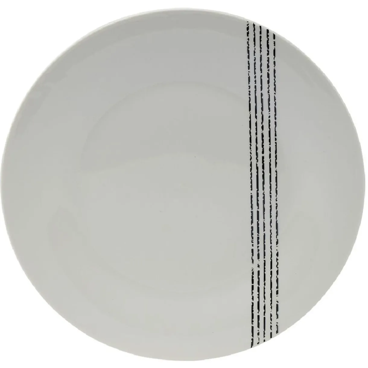 Gifi Lot de 4 assiettes plates rondes Bistrot porcelaine blanche