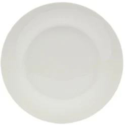 Gifi Lot de 10 assiettes rondes plates céramique uni blanc