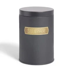 Gifi Lot de 3 boîtes alimentaires acier noir et doré Ø9xH12cm Outlet