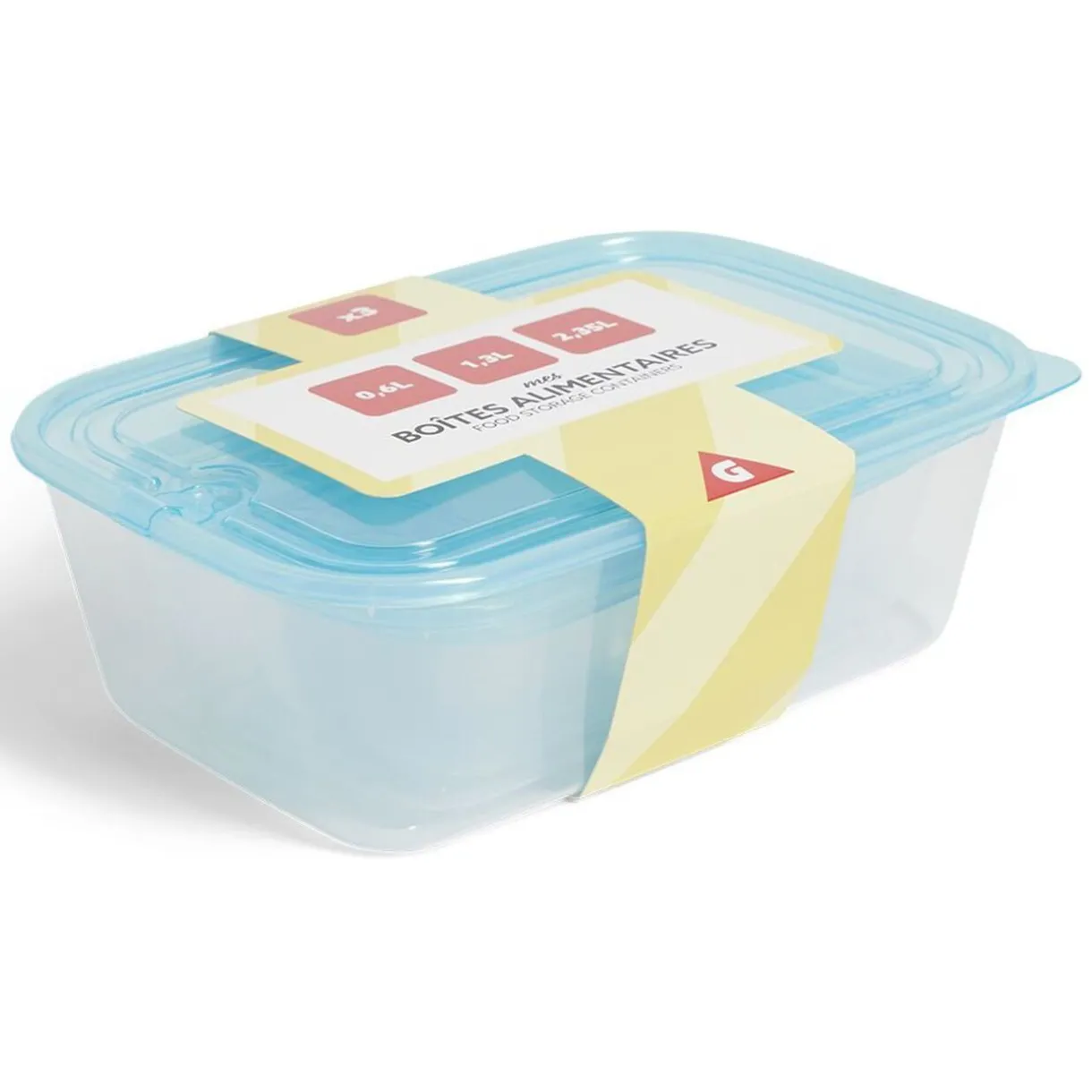 Gifi Lot de 3 boîtes de conservation alimentaire en plastique Sale