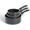Gifi Lot de 3 casseroles tous feux sauf induction aluminium noir Ø14/16/20cm Online