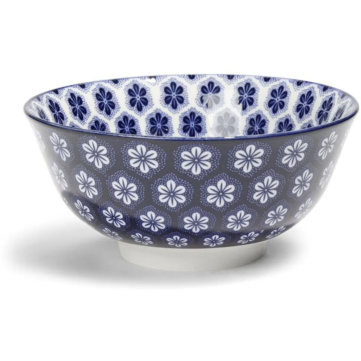 Gifi Lot de 4 coupelles 300ml porcelaine Ø15cm bleu et blanc