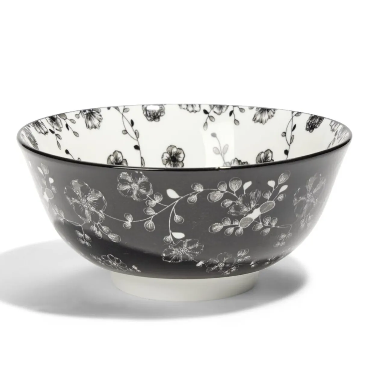Gifi Lot de 4 coupelles 300ml porcelaine Ø15cm noir et blanc