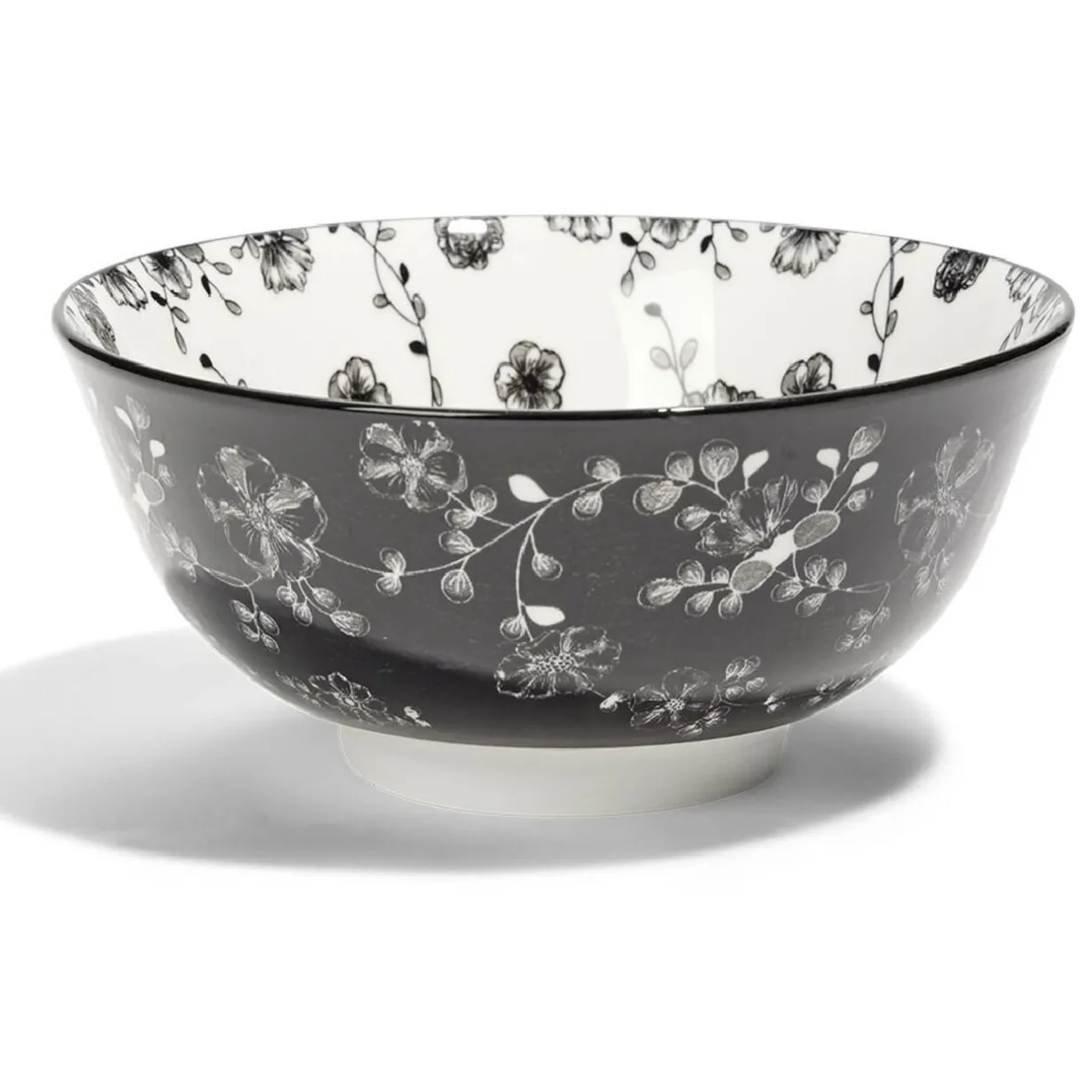 Gifi Lot de 4 coupelles 300ml porcelaine Ø15cm noir et blanc