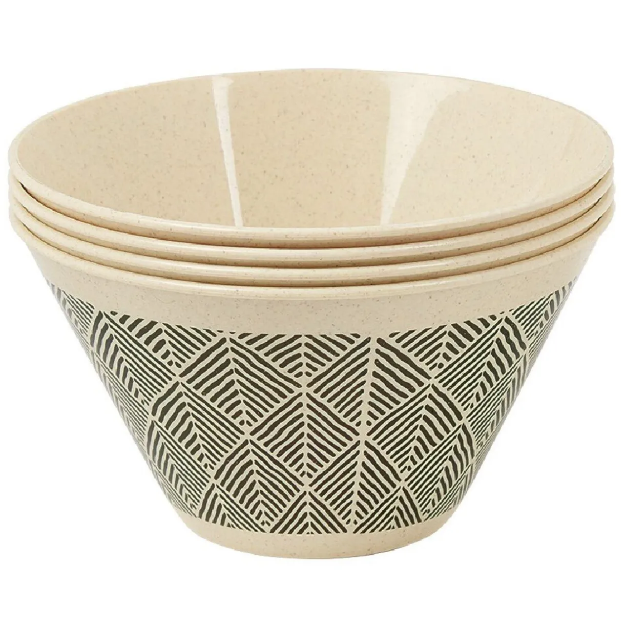Gifi Lot de 4 coupelles motif géométrique noir et beige Online