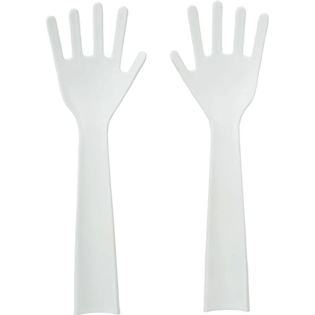 Gifi Lot de 2 couverts à salade forme main plastique blanc Clearance