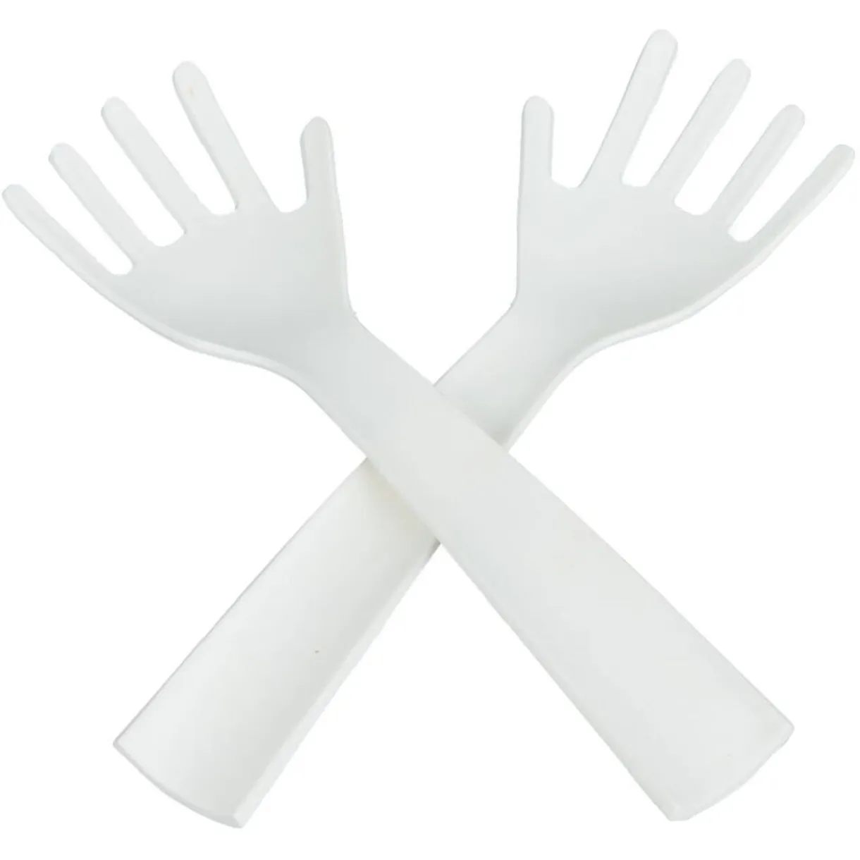 Gifi Lot de 2 couverts à salade forme main plastique blanc Clearance