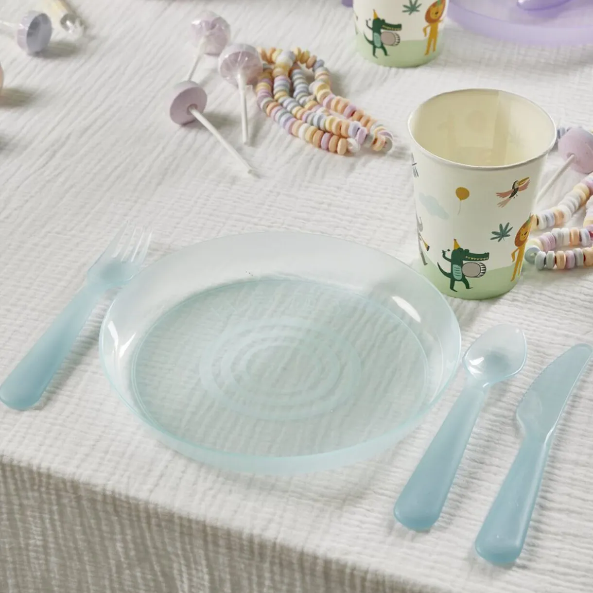 Gifi Lot de 12 couverts pour enfant plastique coloré