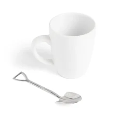Gifi Lot de 4 cuillères forme pelle en métal argenté