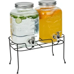 Gifi Lot de 2 distributeurs de boisson 4L avec support en métal Discount
