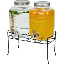 Gifi Lot de 2 distributeurs de boisson 4L avec support en métal Discount