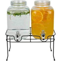 Gifi Lot de 2 distributeurs de boisson 4L avec support en métal Discount