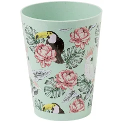 Gifi Lot de 4 gobelets décor oiseau et feuille 60 cl Clearance