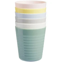 Gifi Lot de 6 gobelets en plastique réutilisable 230 ml