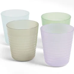 Gifi Lot de 4 gobelets pour enfant Ø7,7xH.8,5cm plastique coloré