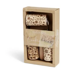 Gifi Lot de 3 mini rouleaux à pâtisserie en bois à motifs étoile/flocon/coeur Sale