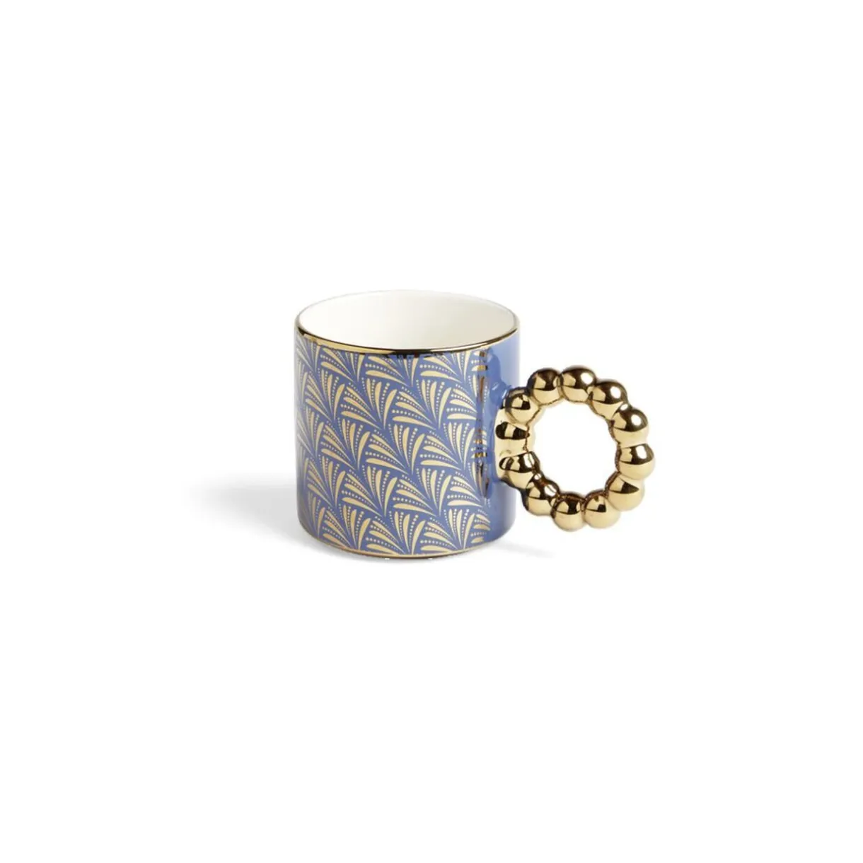 Gifi Lot de 2 mugs 30cl design chic bleu foncé et doré Discount